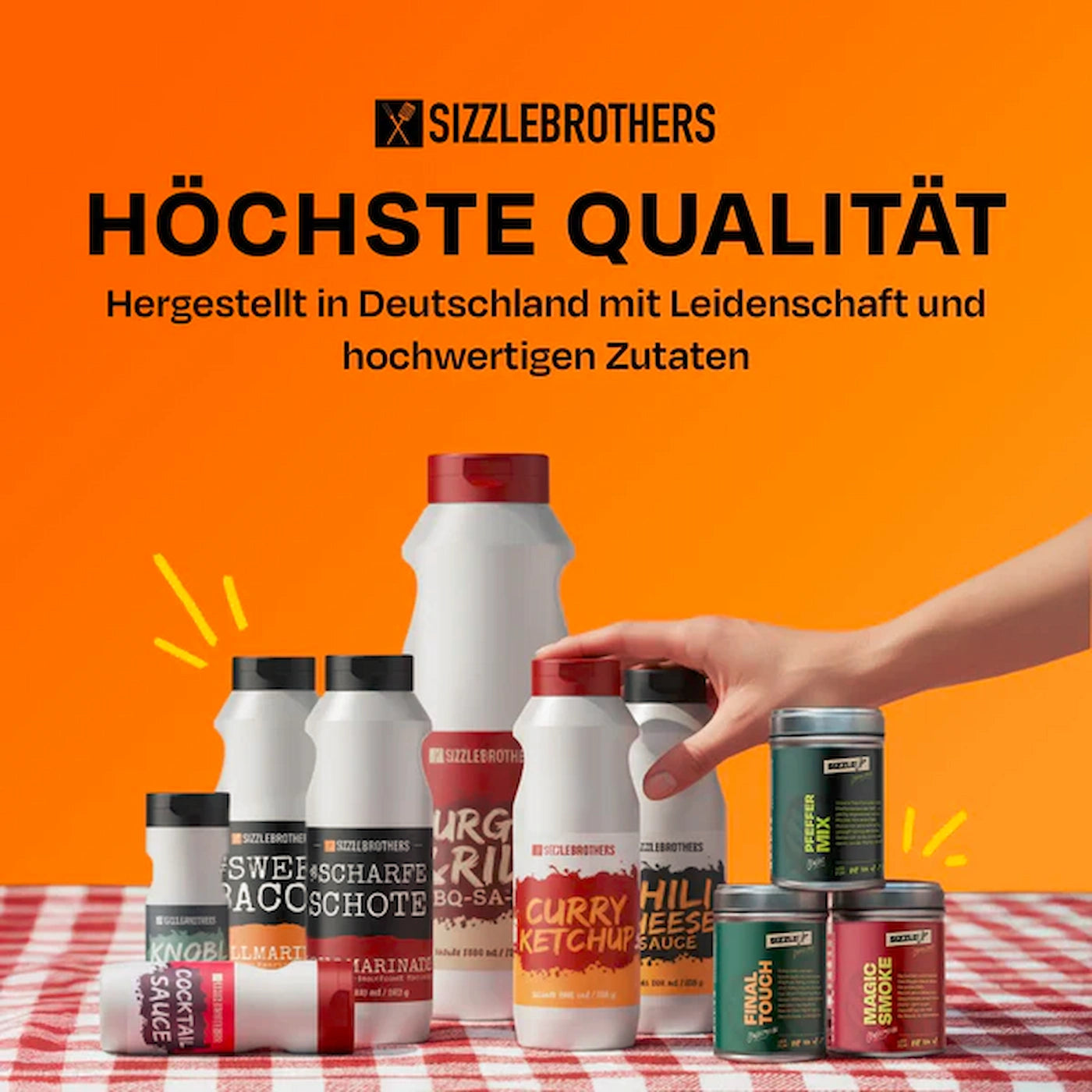 Zusammenstellung alle Saucen und Rubs