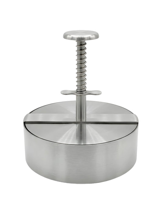 Titelfoto der Burgerpresse auf weißem Hintergrund